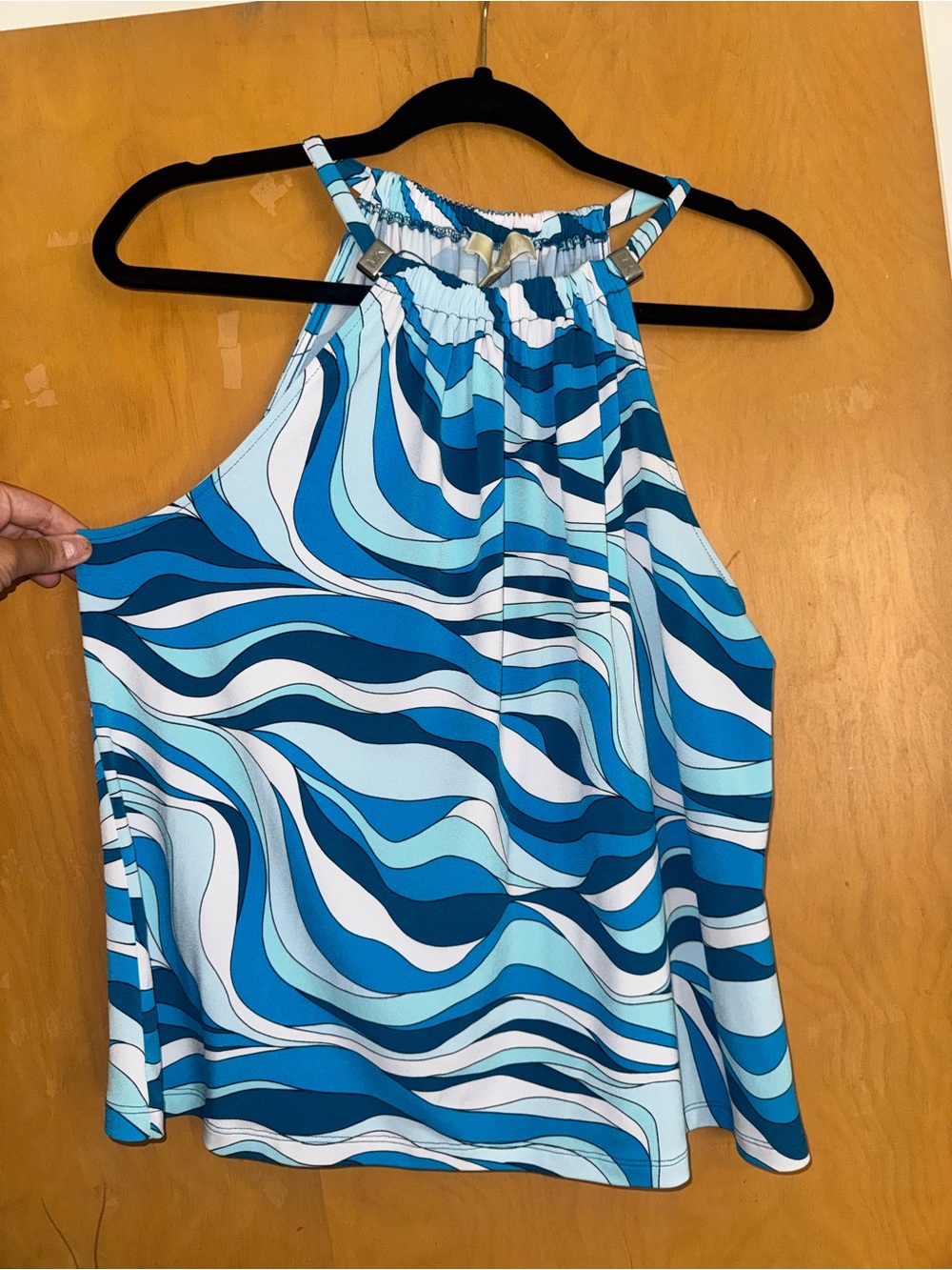 Michael Kors Blue Wave Halter Camisole
